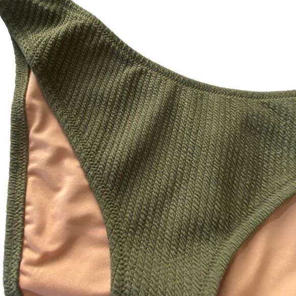 J Crew Surplus Green Olive Textured High Rise Cheeky Bikini Bottom Sz XL NWT - Picture 5 of 14